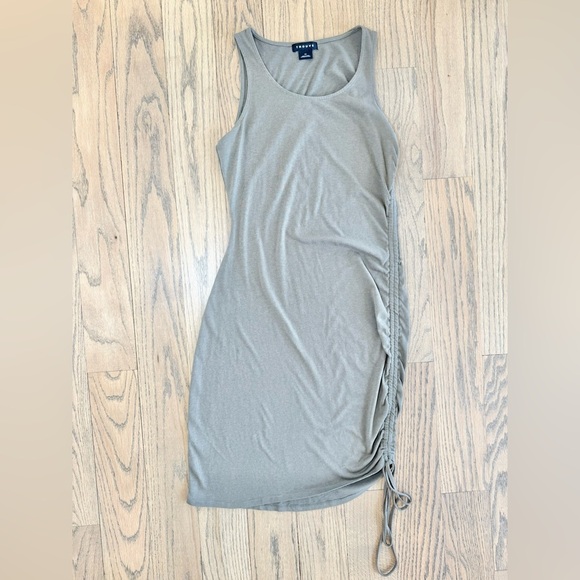 Trouvé Nordstrom Women’s Olive Green Ruched Dress Size X-Small - Picture 1 of 8